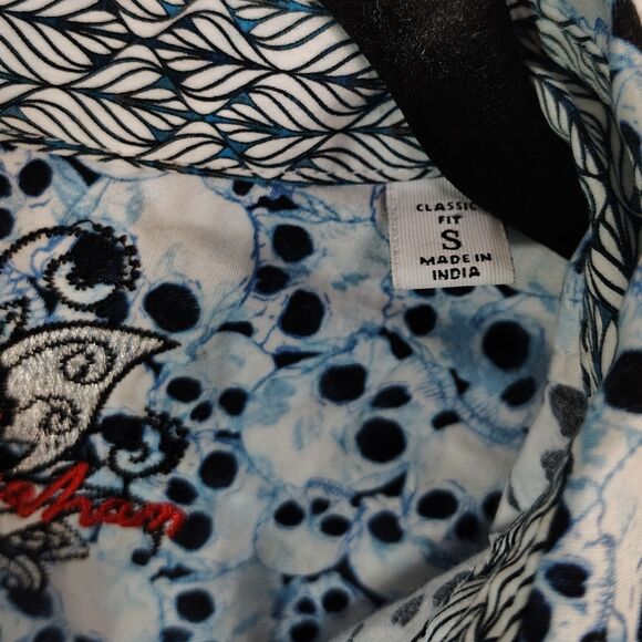 ROBERT GRAHAM Skull Print Button-Down Small Men's Short Sleeve Casual Shirt Top - Picture 6 of 7